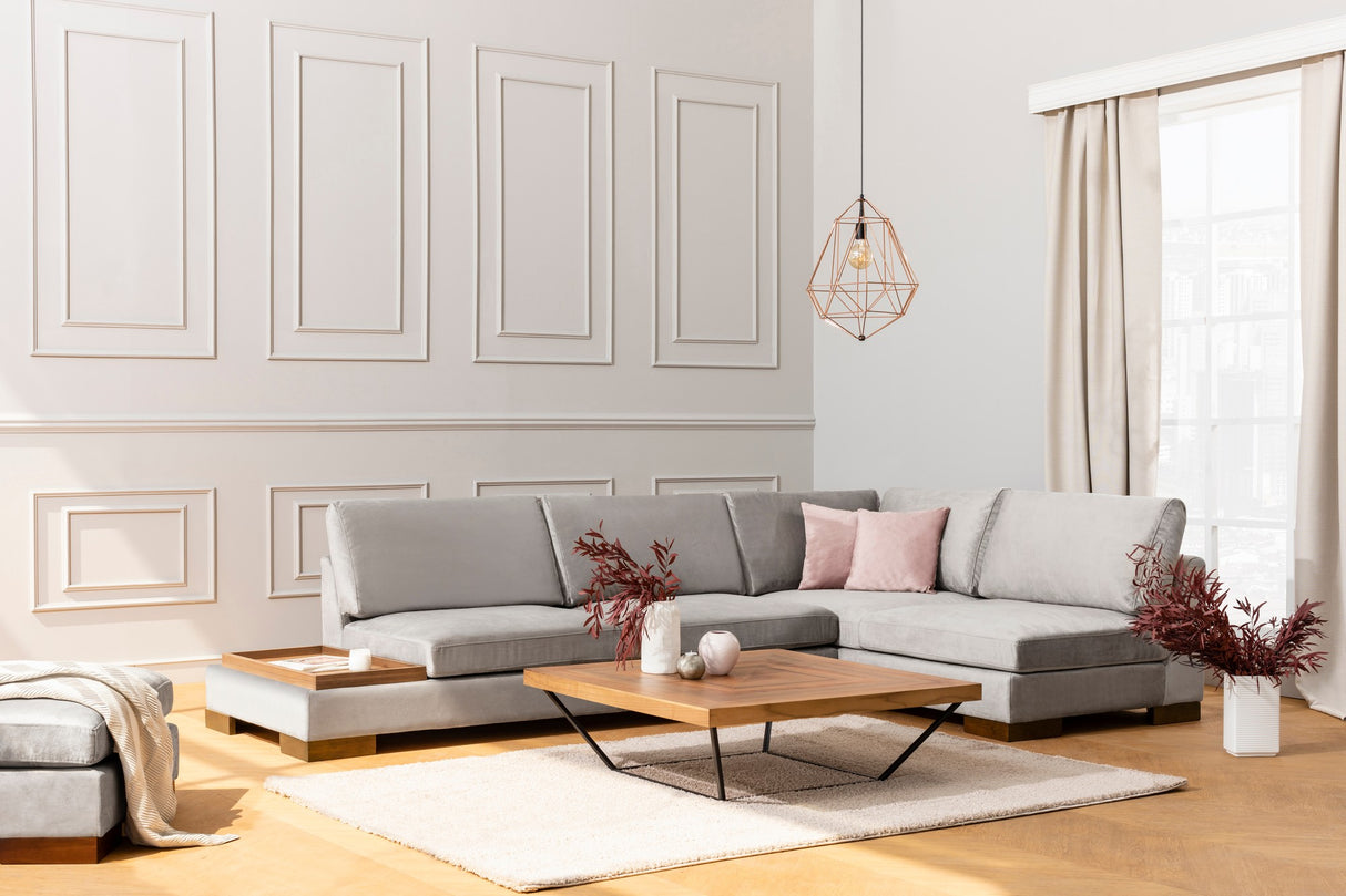 Rechtes Ecksofa Tulip Light Grey