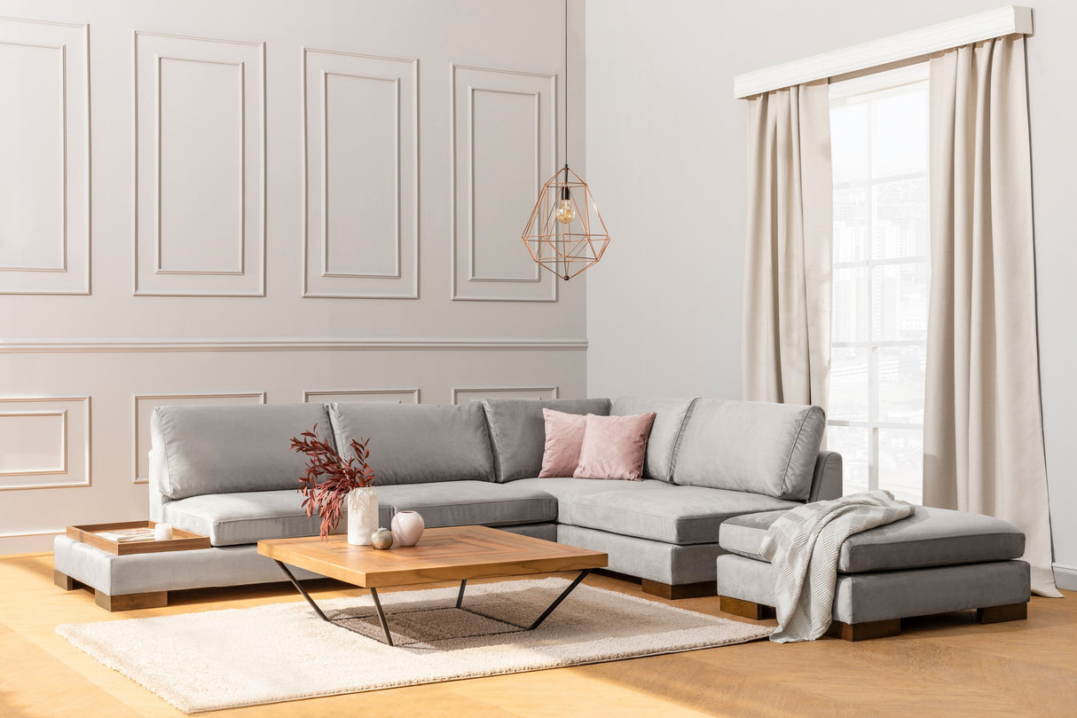 Rechtes Ecksofa Tulip Light Grey