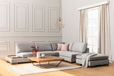 Rechtes Ecksofa Tulip Light Grey