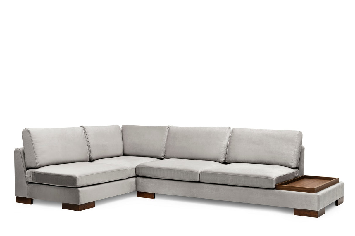 Ecksofa links Tulip Hellgrau