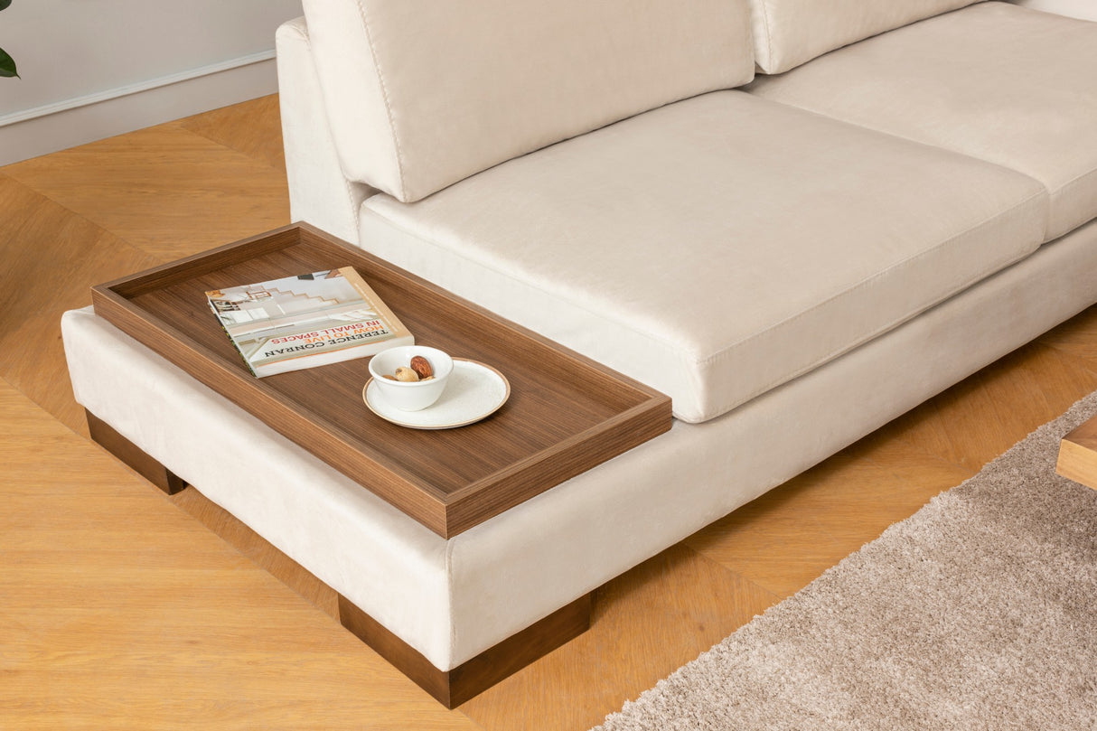 Rechtes Ecksofa Tulip Beige