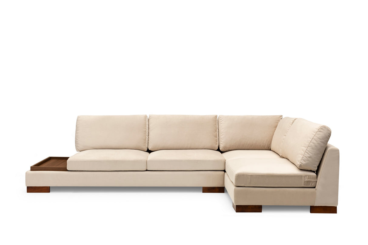 Rechtes Ecksofa Tulip Beige