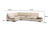 Ecksofa links Tulip Beige