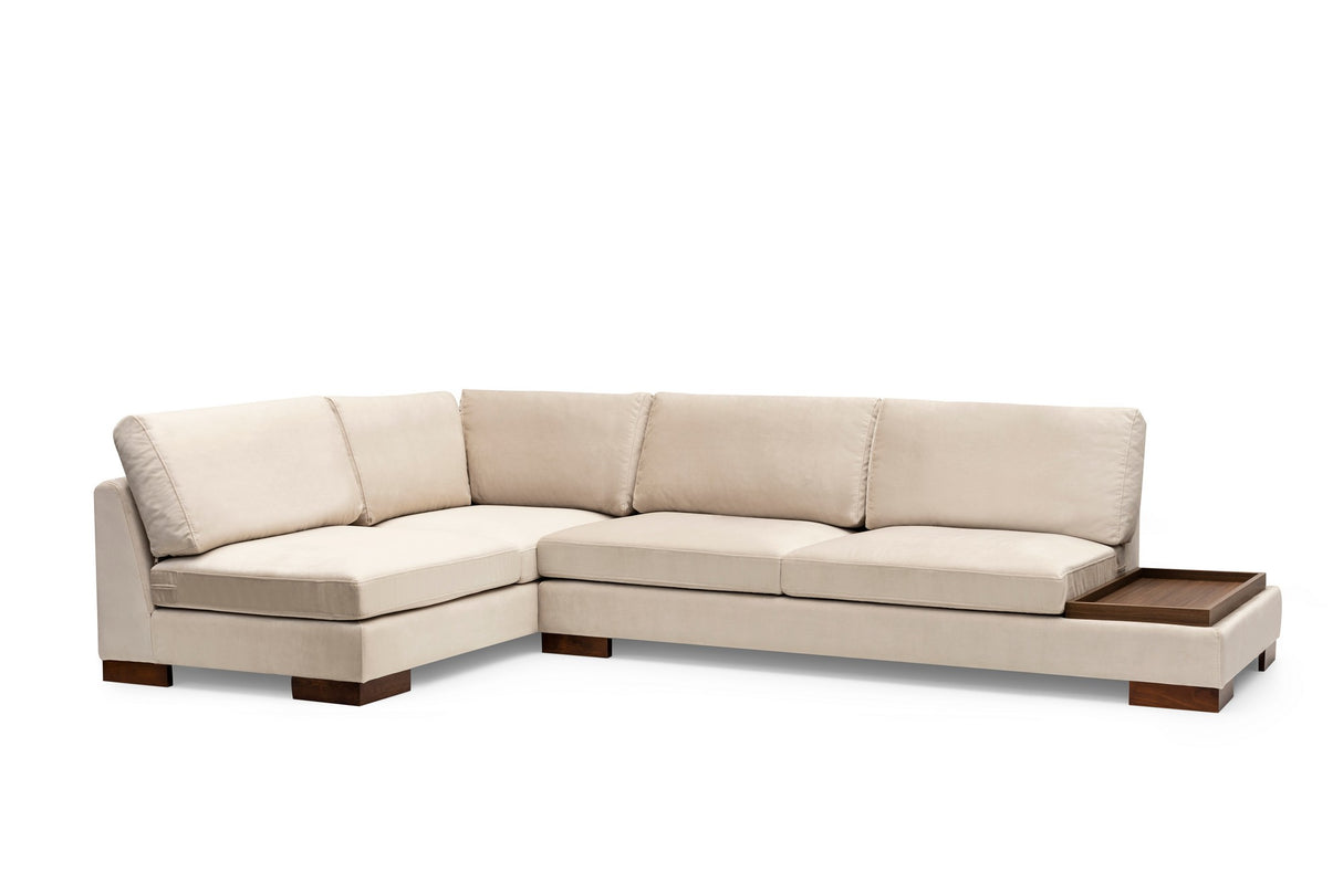 Ecksofa links Tulip Beige