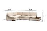 Ecksofa links Tulip Beige