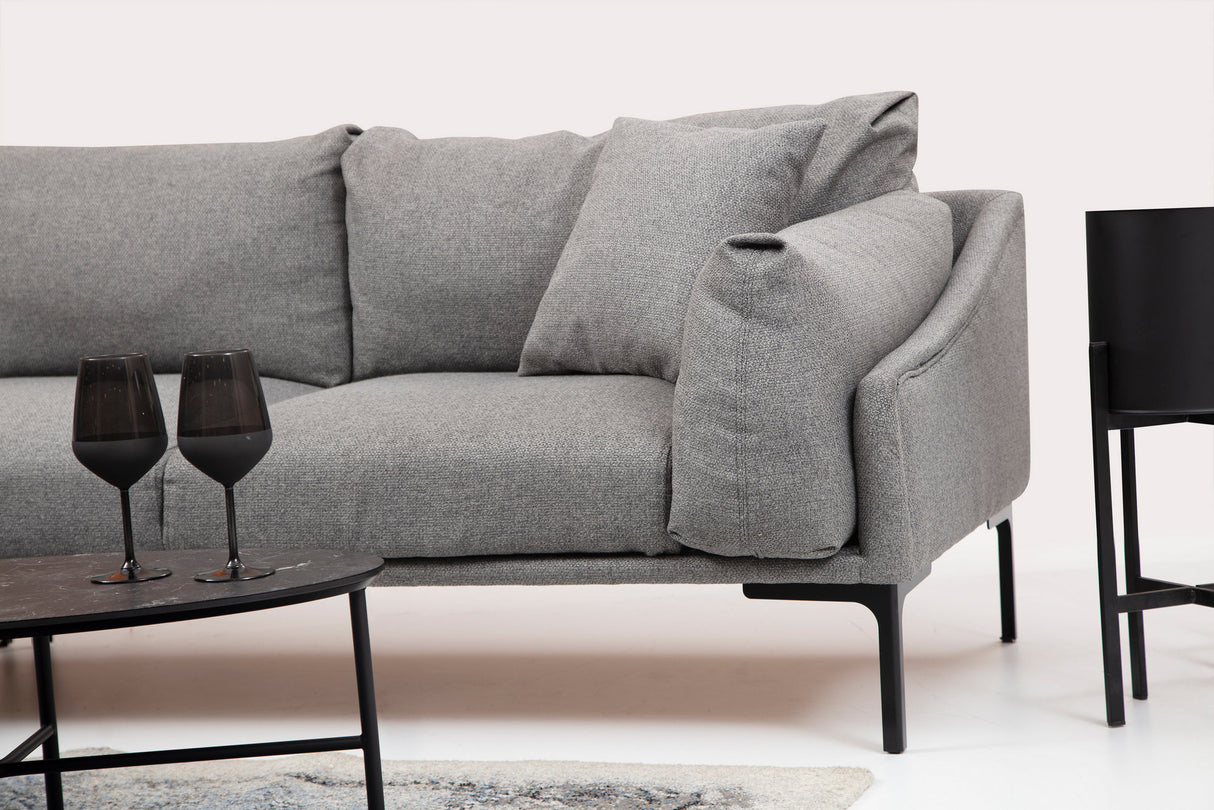 Ecksofa links Leo Grey