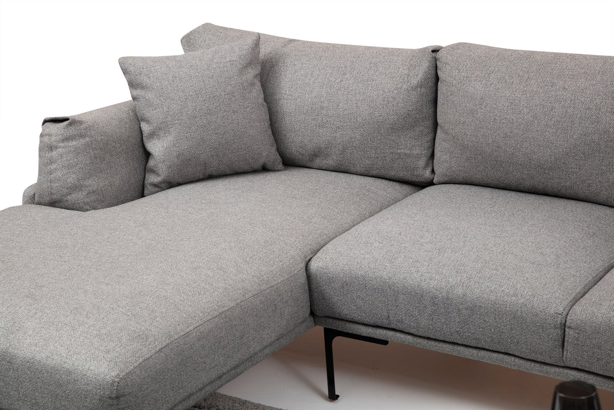 Ecksofa links Leo Grey