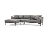 Ecksofa links Leo Grey