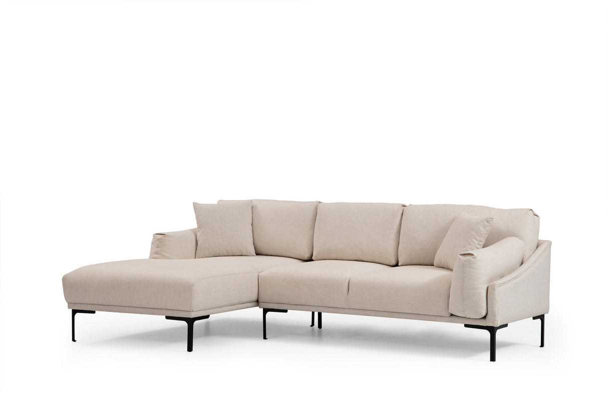 Ecksofa links Leo Creme