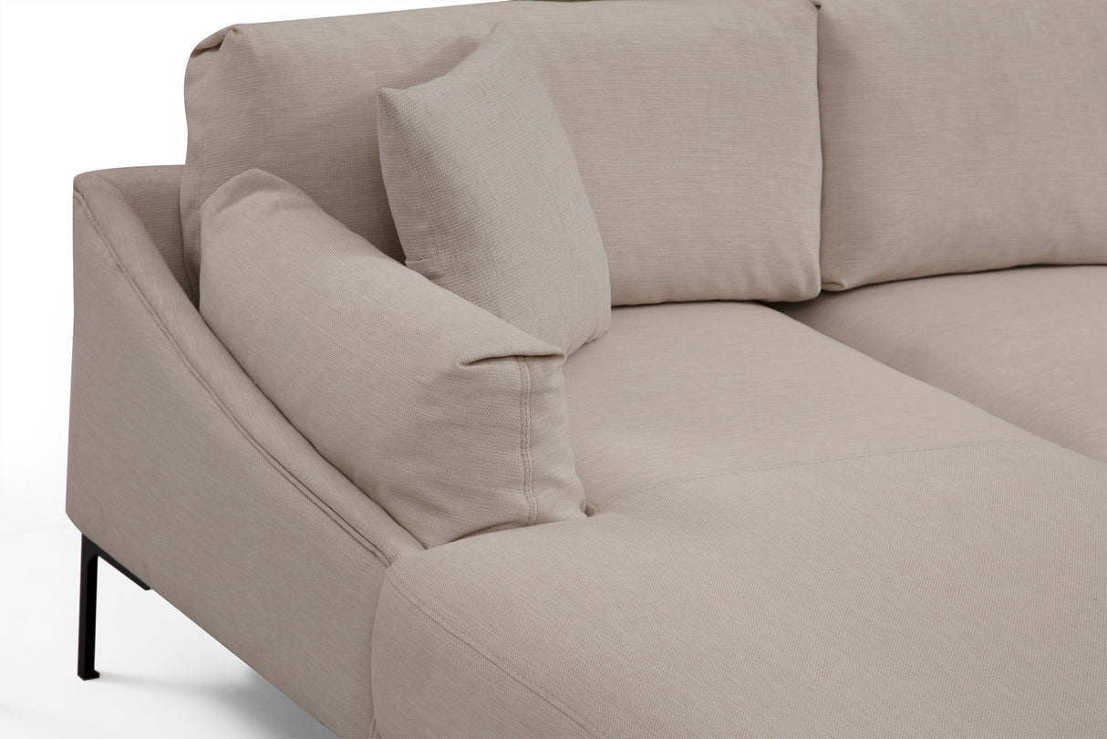 Ecksofa links Leo Creme