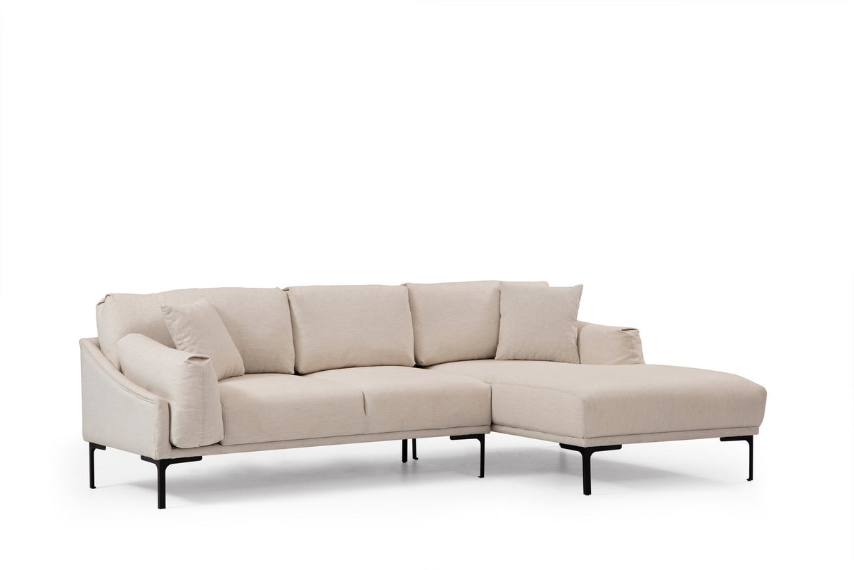 Ecksofa rechts Leo Creme