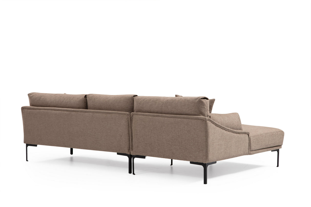 Ecksofa links Leo Mokka