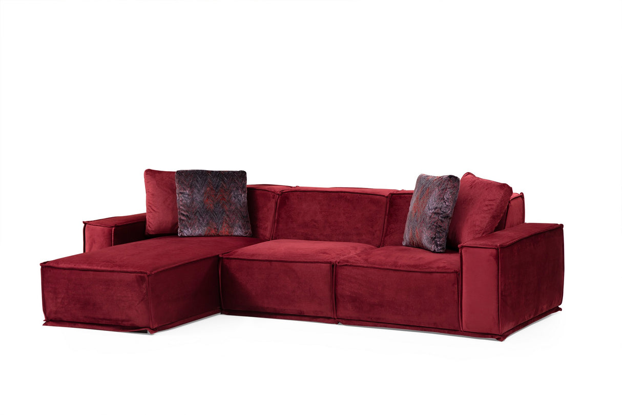 Ecksofa links Lego Burgund