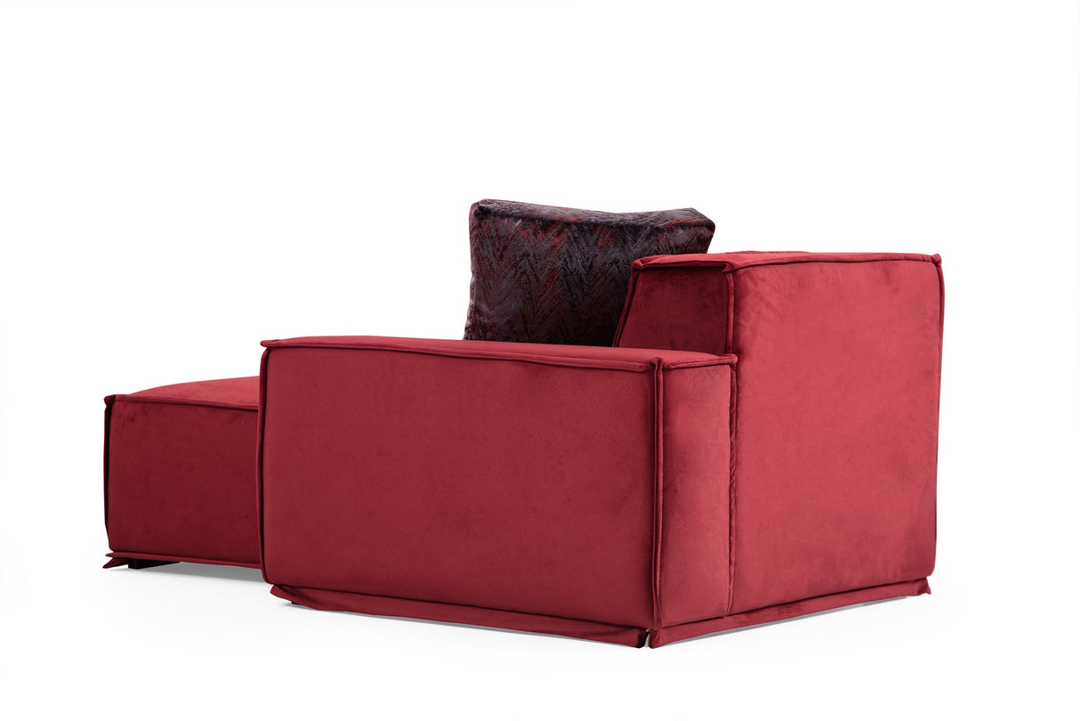 Ecksofa links Lego Burgund