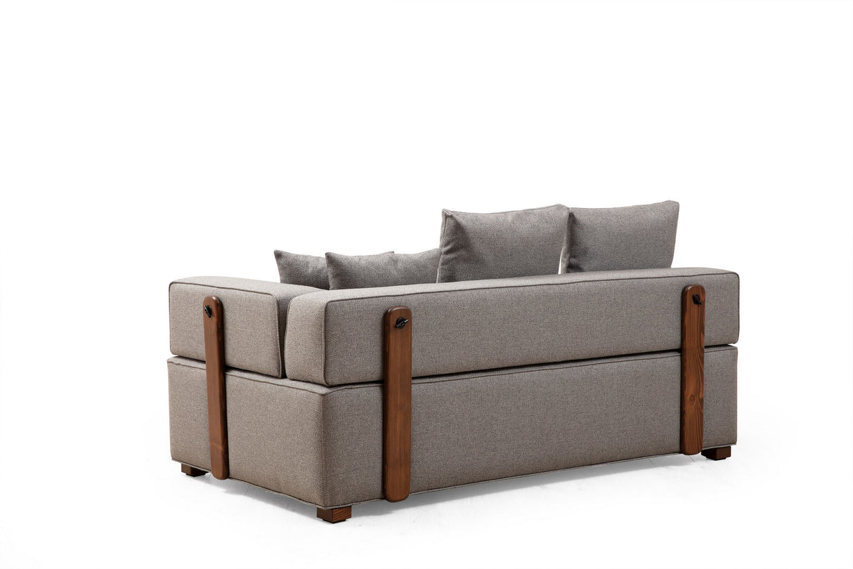 Ecksofa links Gondol Grau