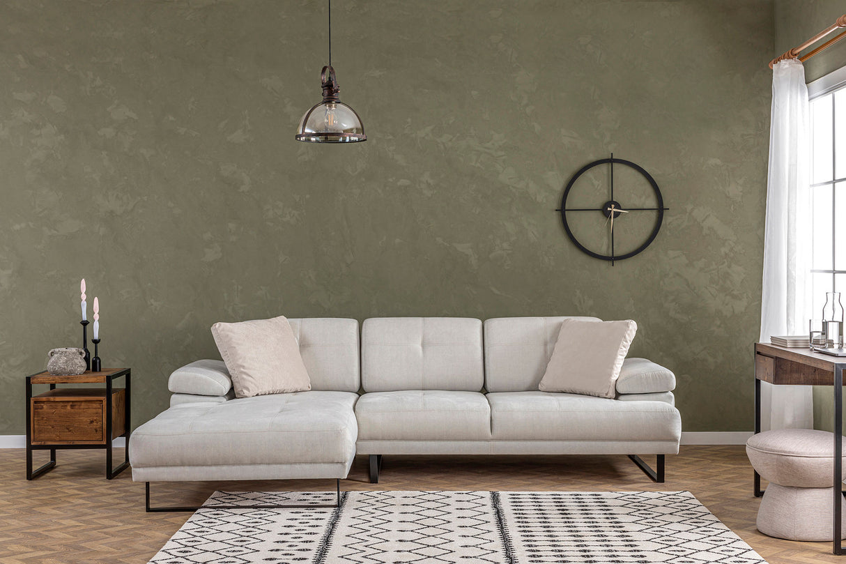 Ecksofa links Mustang Beige