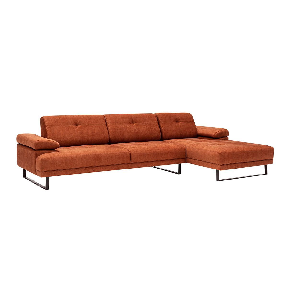 Rechtes Ecksofa Mustang Orange