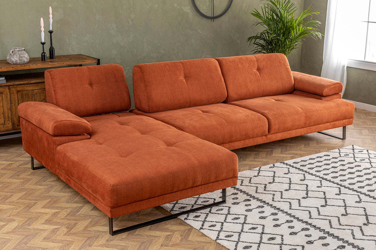 Ecksofa links Mustang Orange