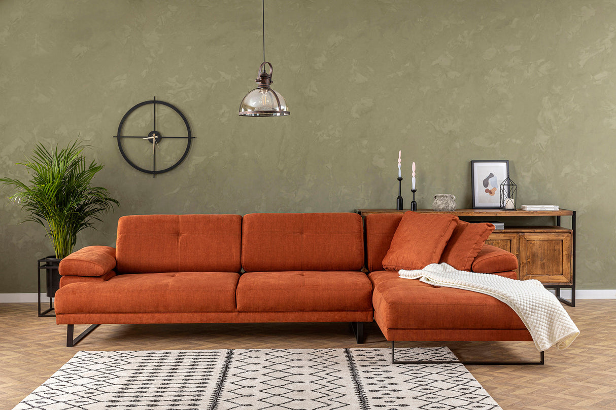 Rechtes Ecksofa Mustang Orange