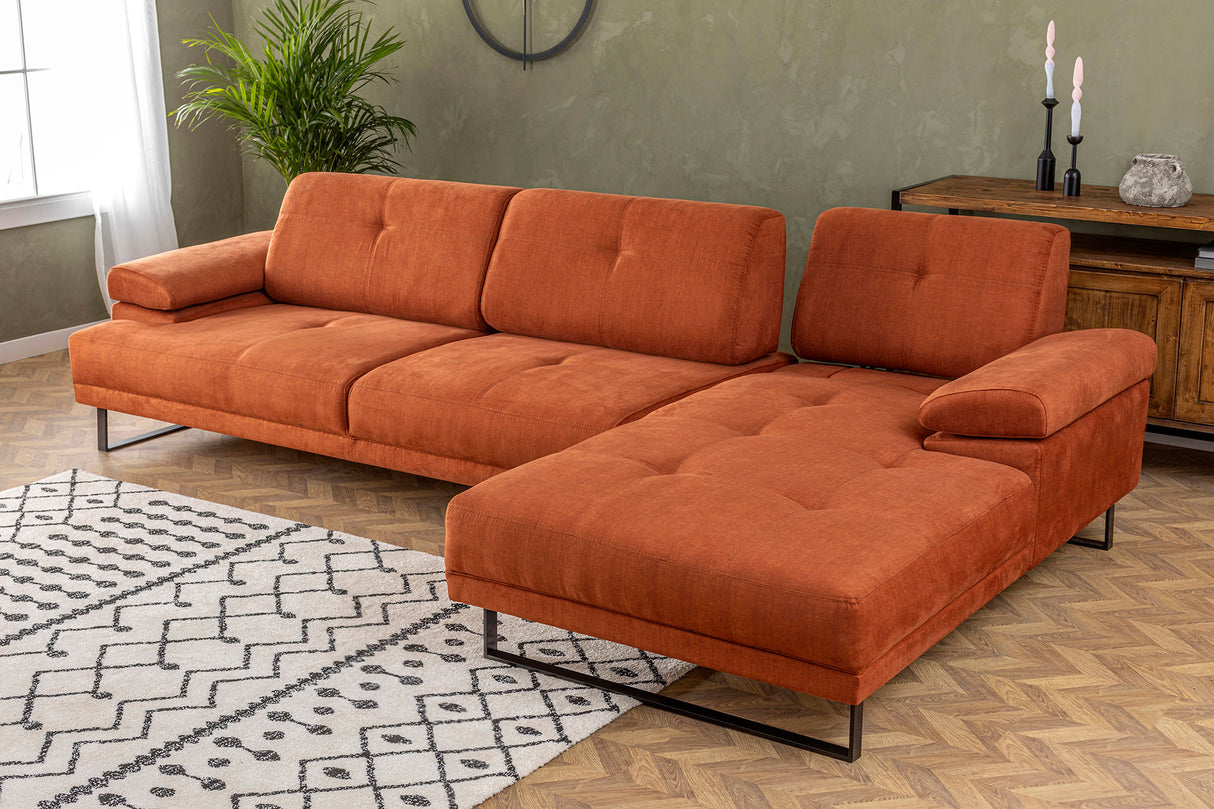 Rechtes Ecksofa Mustang Orange