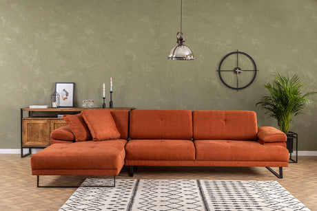 Ecksofa links Mustang Orange