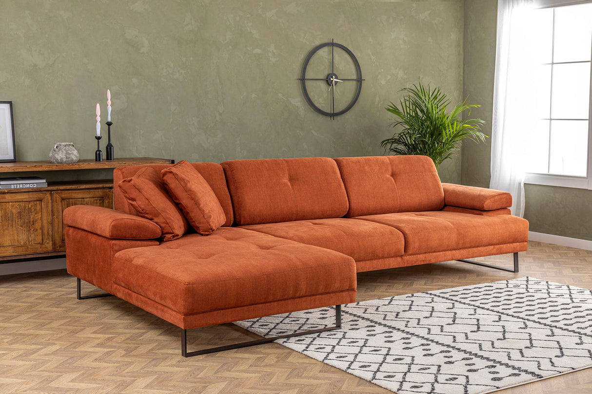 Ecksofa links Mustang Orange