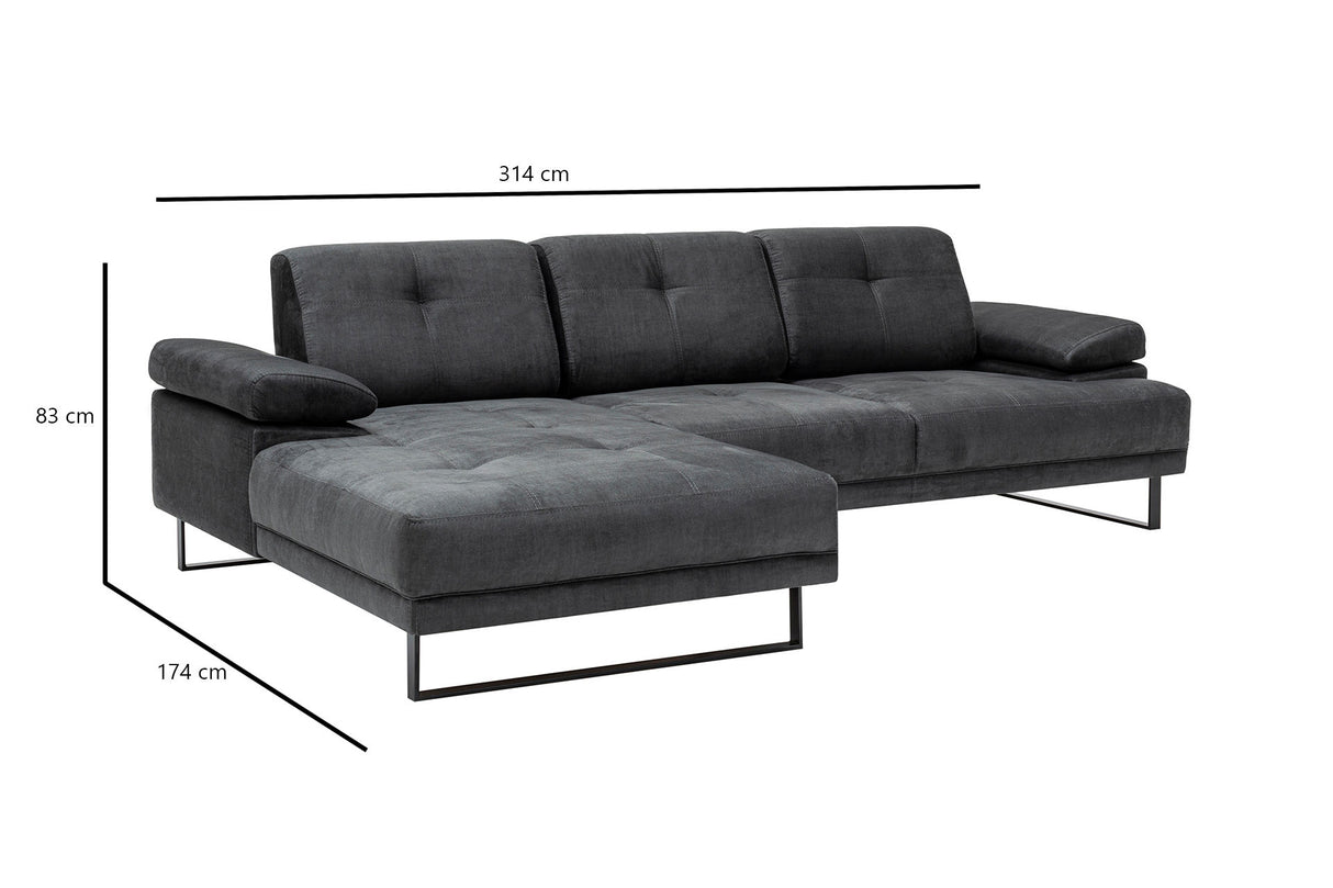 Ecksofa links Mustang Anthrazit