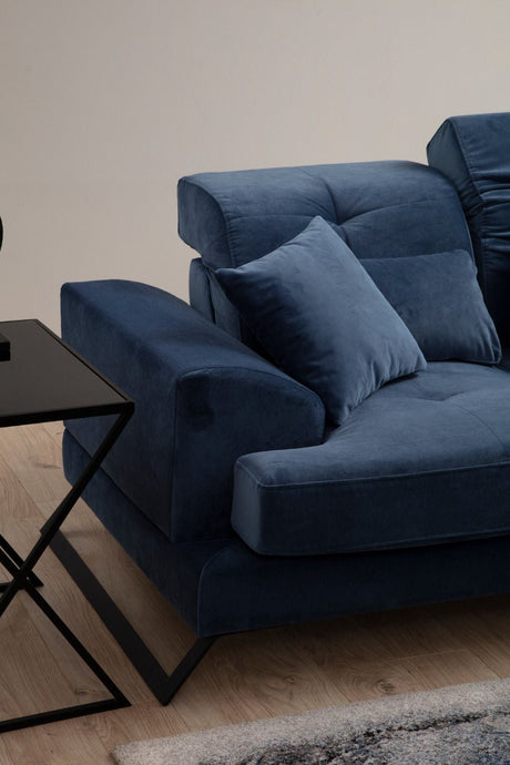 Ecksofa links Frido Marineblau