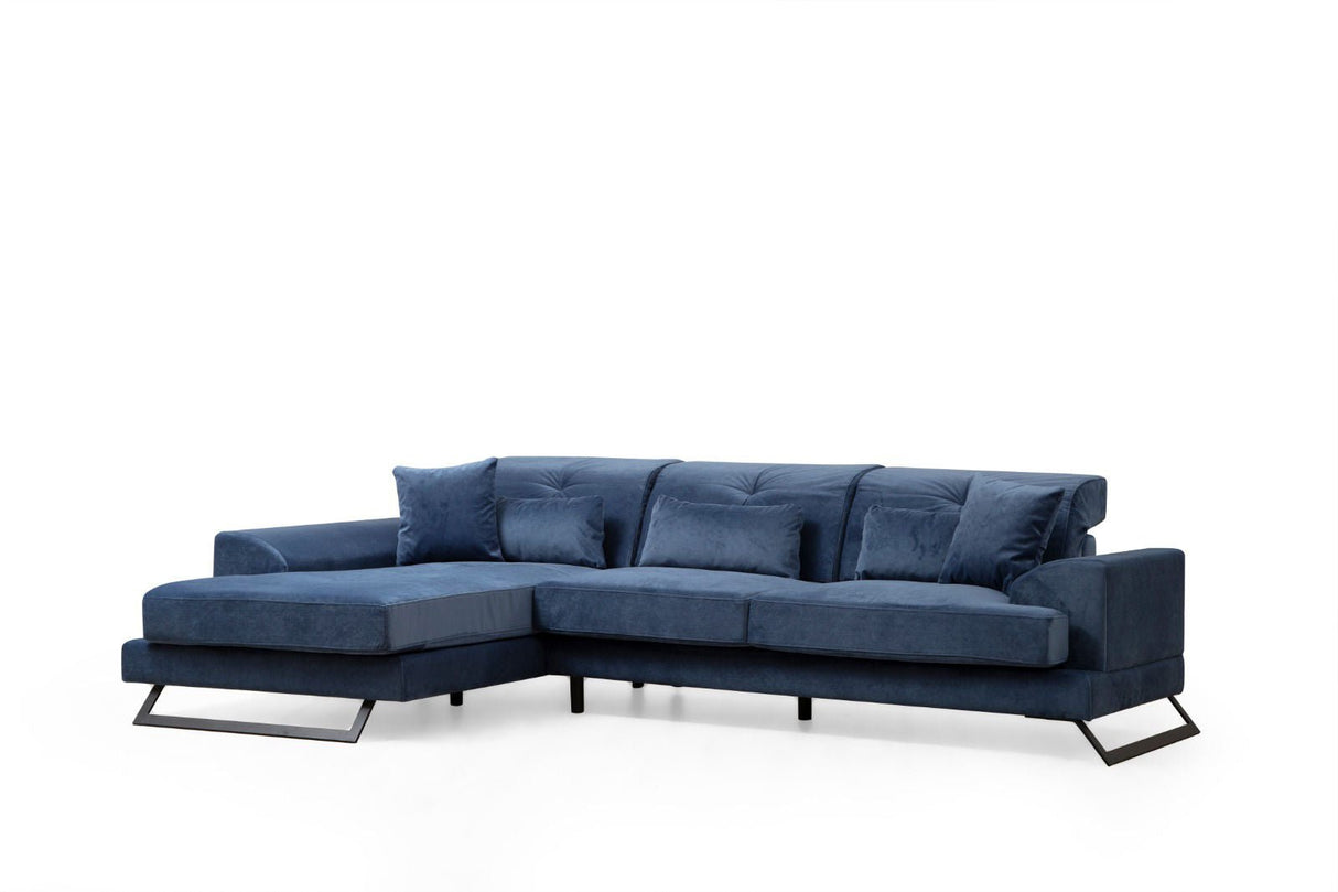 Ecksofa links Frido Marineblau