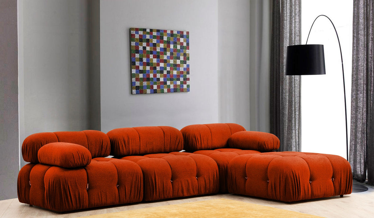 Modulare Sofa 3-sitzer mit Hocker Bubble Orange Red