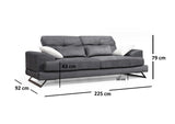 3-Sitzer-Sofa Frido Anthrazit