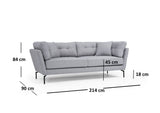 3-Sitzer-Sofa Mapa Grey