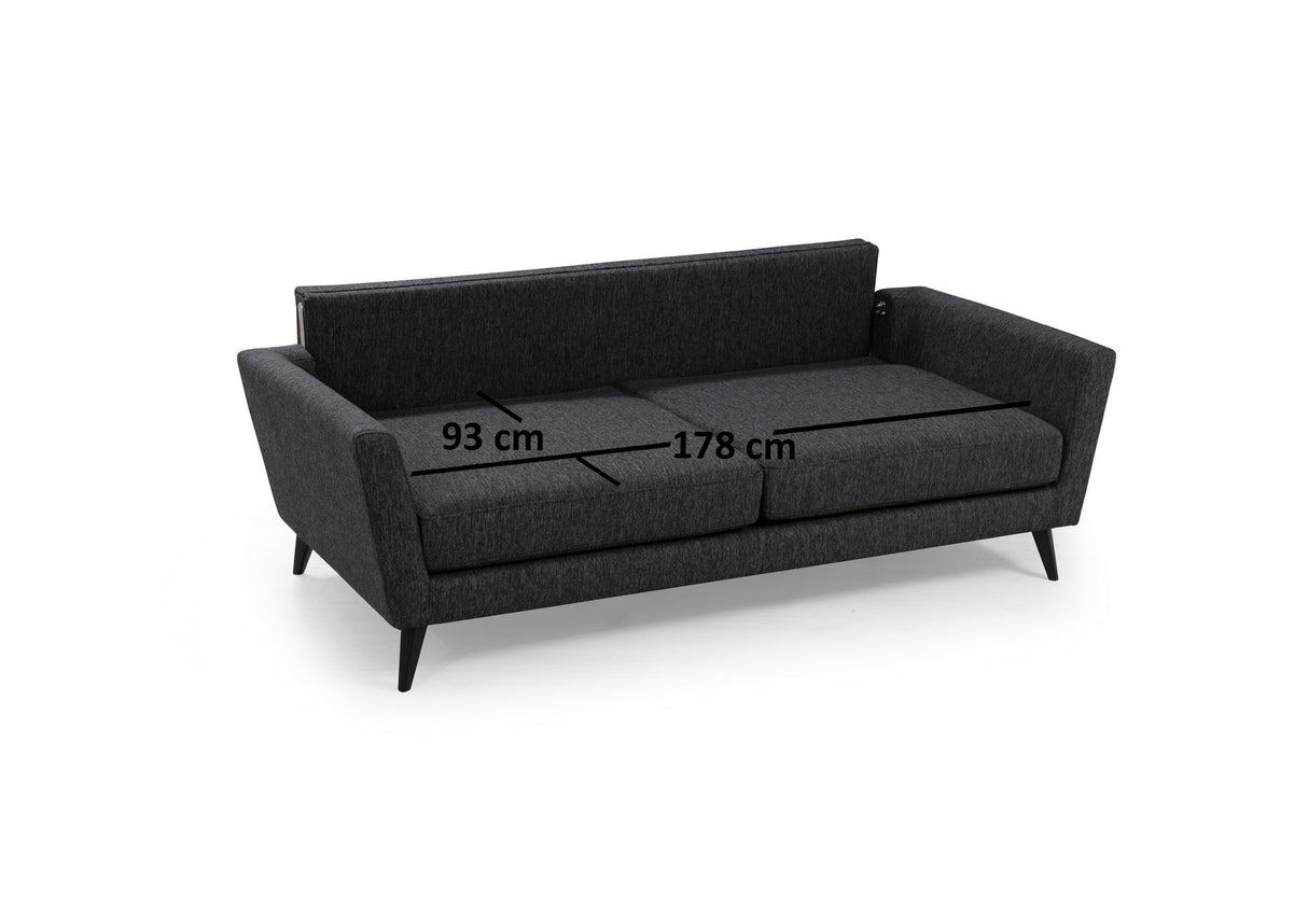 3-Sitzer-Sofa Mayorka Dunkelgrau