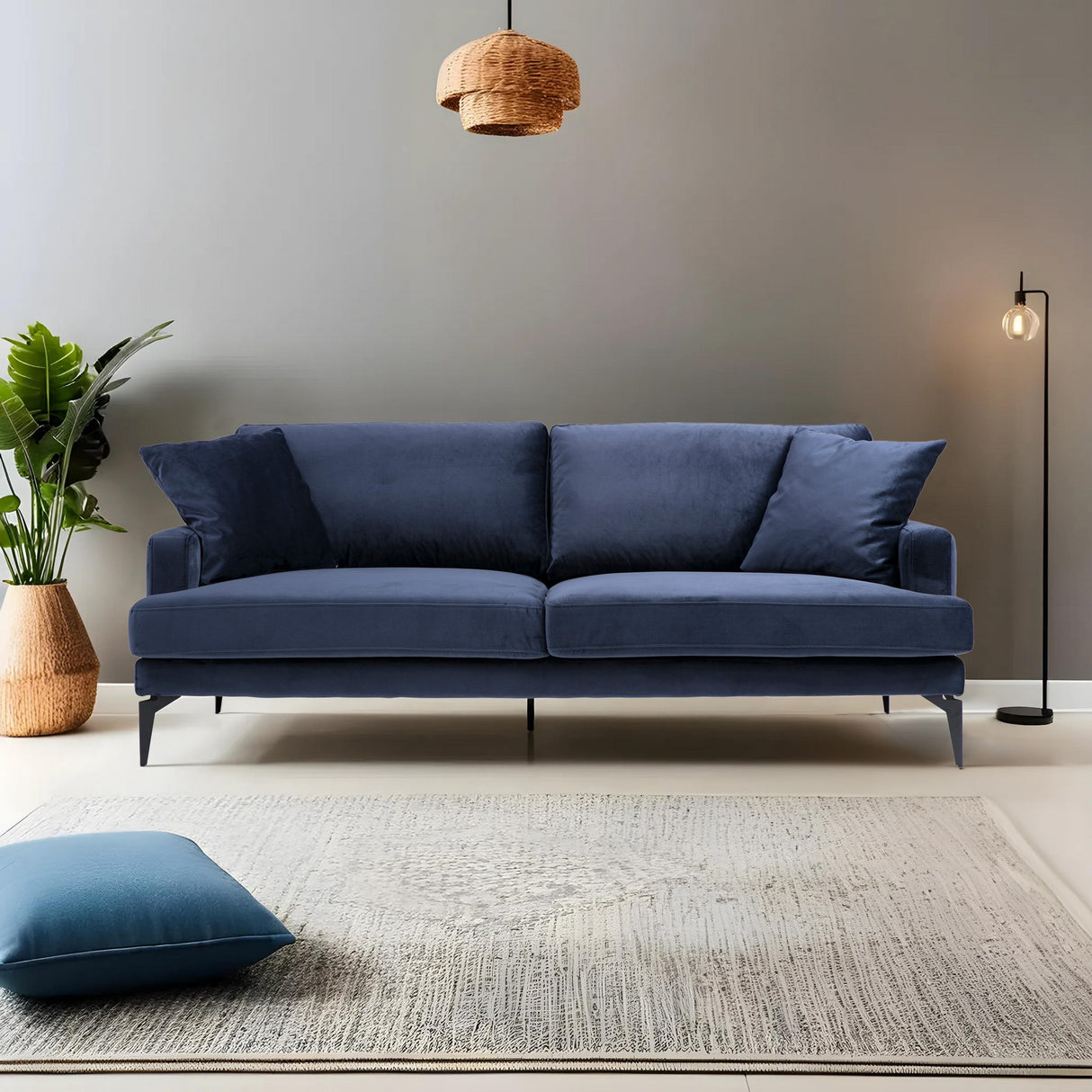 3-Sitzer-Sofa Papira Marineblau