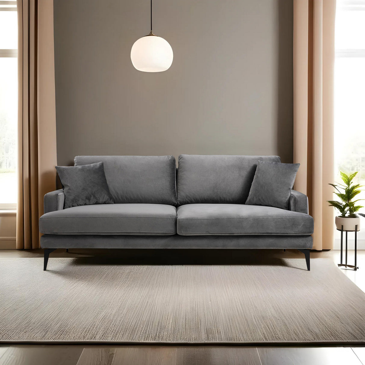 3-Sitzer-Sofa Papira Grau