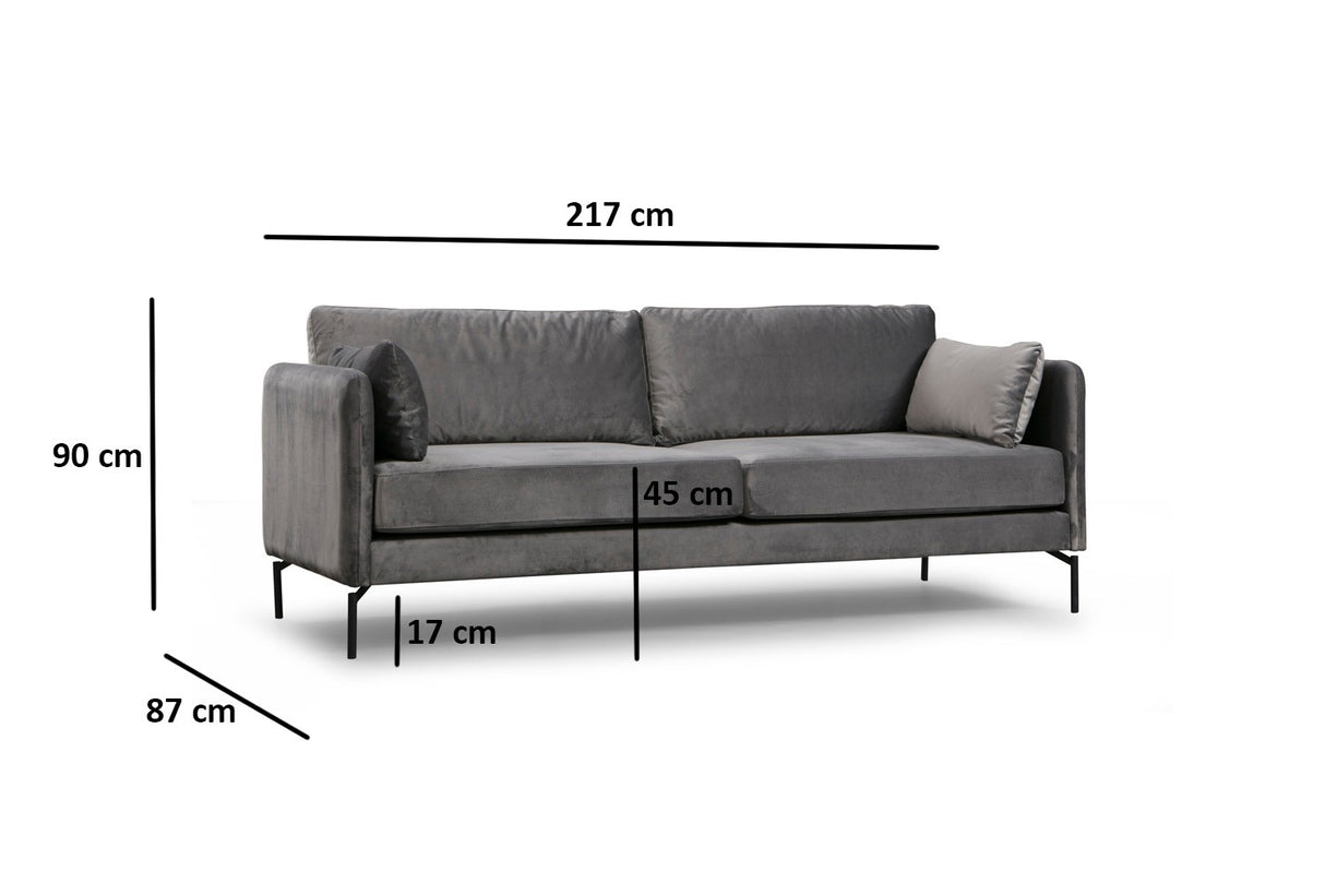 3-Sitzer-Sofa Sino Grey