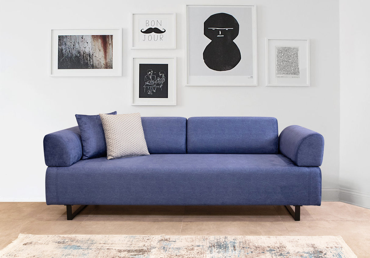 3-Sitzer-Infinity-Schlafsofa in Blau