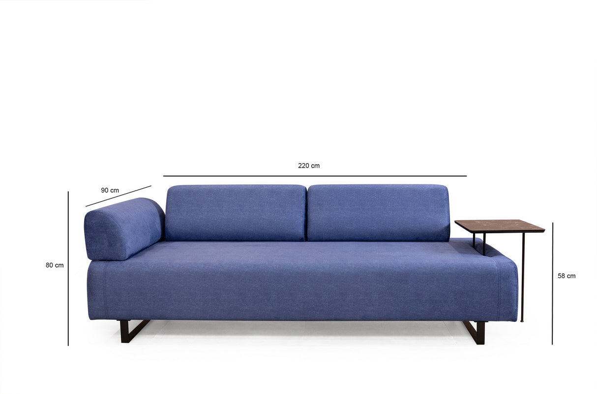 3-Sitzer-Infinity-Schlafsofa in Blau