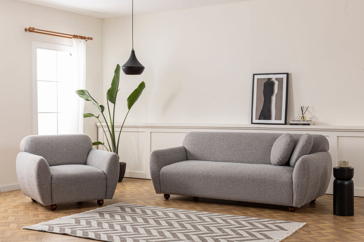 3-Sitzer-Sofa Eddy Hellgrau