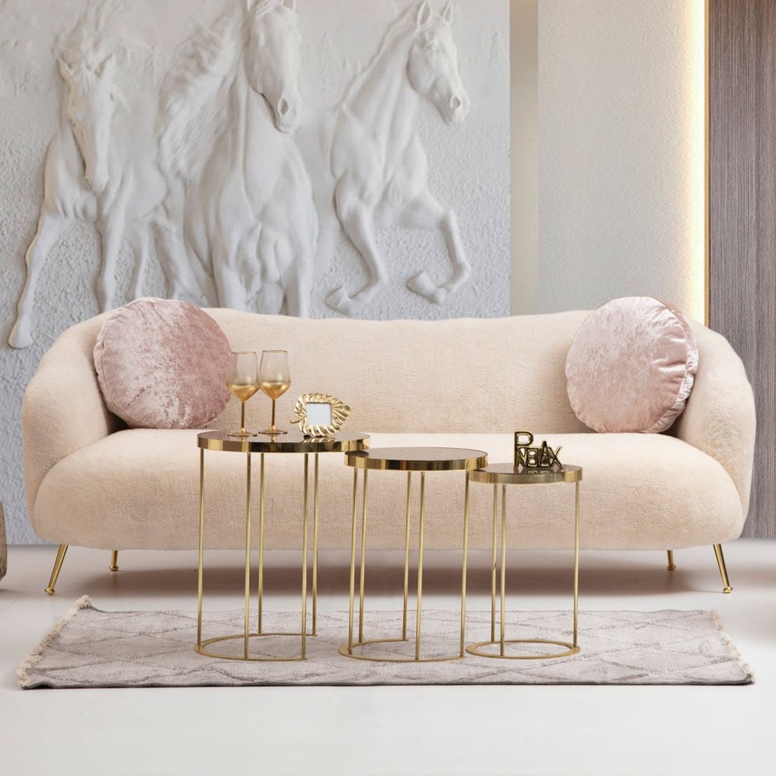 3-Sitzer-Sofa Istiridye Beige