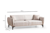 3-Sitzer-Sofa Belissimo Off White