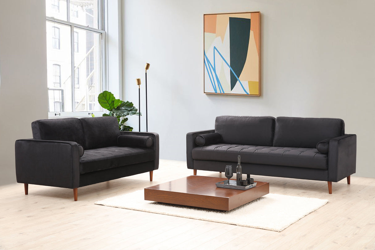 2-Sitzer-Sofa Rome Black Oak