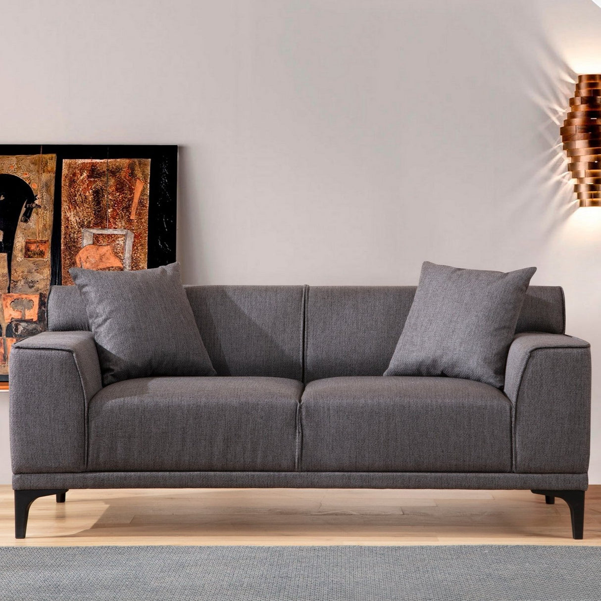 2-Sitzer-Sofa Petra Anthrazit