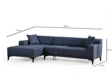 Ecksofa links Petra Blau