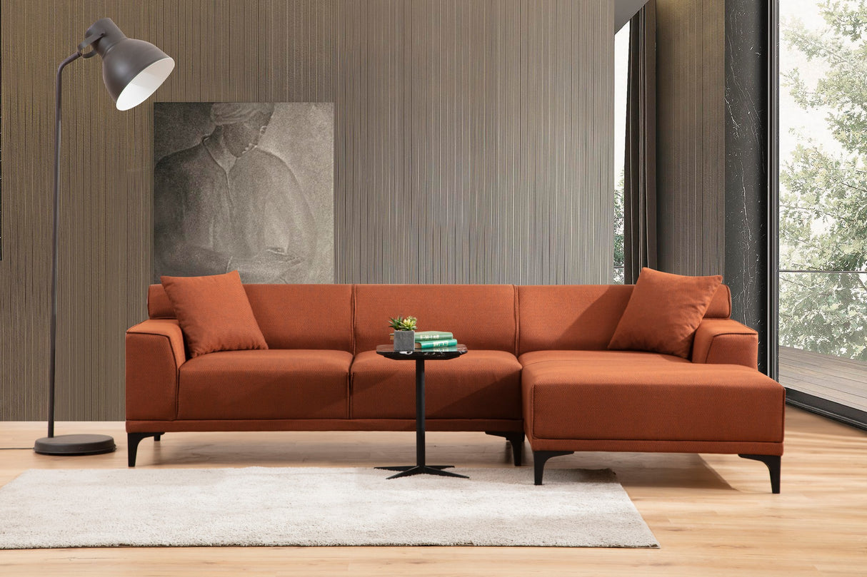 Ecksofa rechts Petra Orange