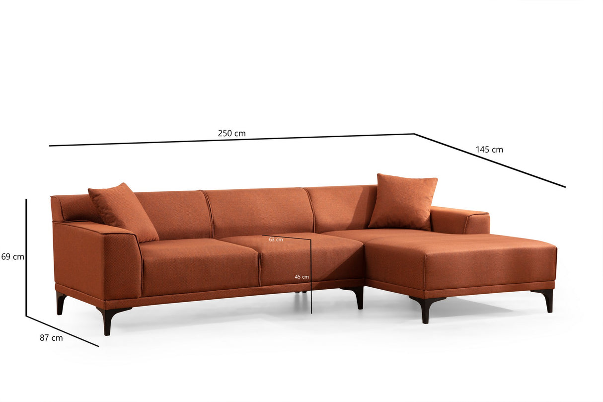 Ecksofa rechts Petra Orange