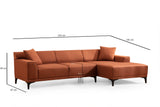 Ecksofa rechts Petra Orange