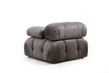 Modulares Sofa 3-Sitzer mit Hocker Bubble Velvet Grey