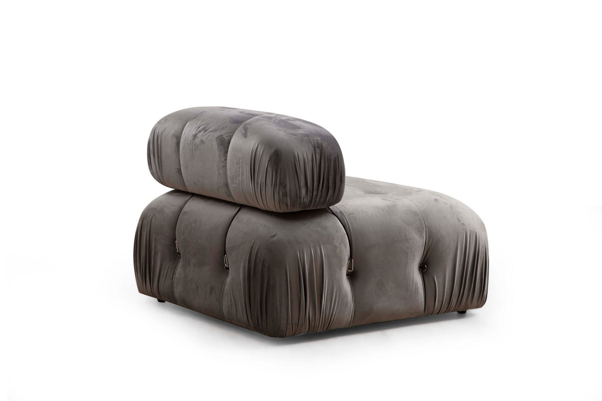 Modulares Sofa 3-Sitzer mit Hocker Bubble Velvet Grey