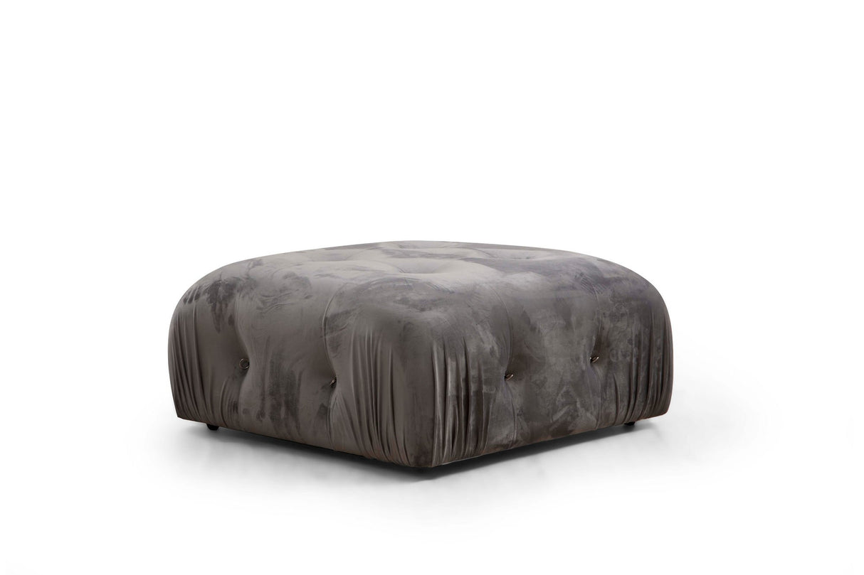 Modulares Sofa 3-Sitzer mit Hocker Bubble Velvet Grey